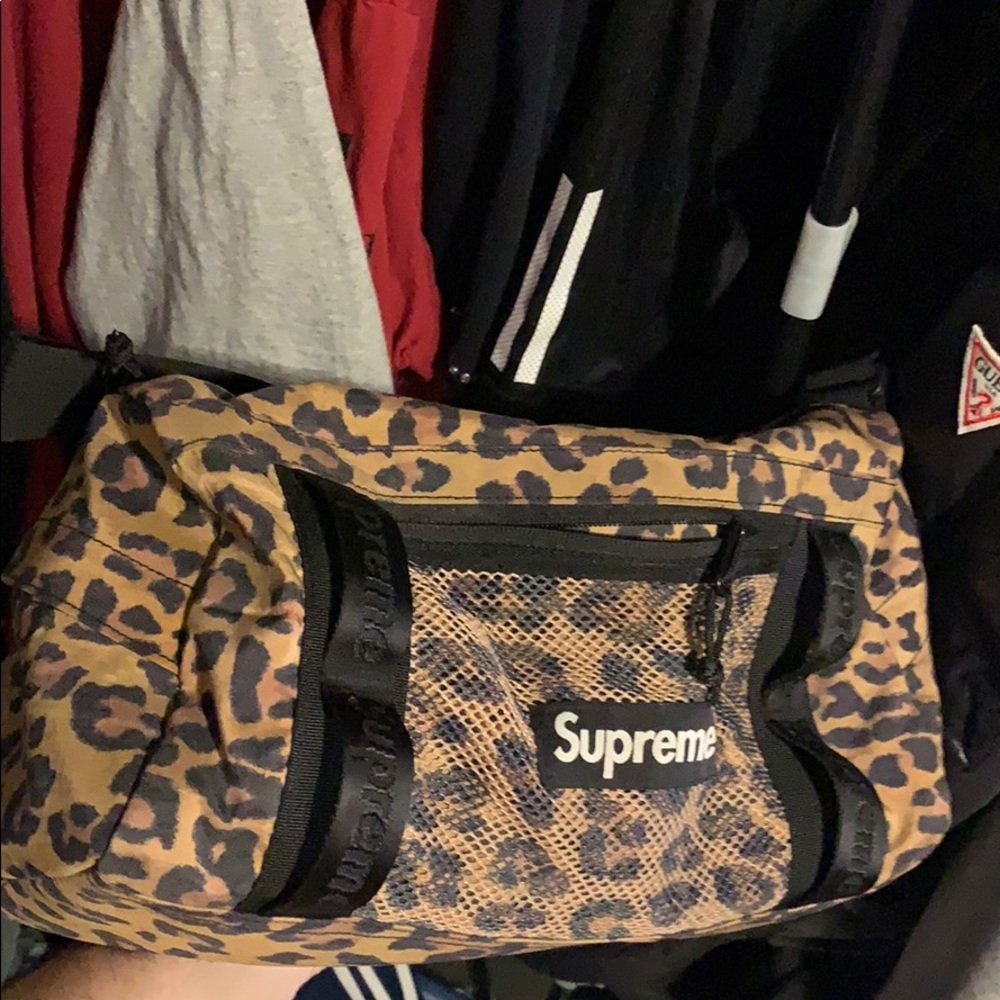 Supreme leopard print mini duffle bag